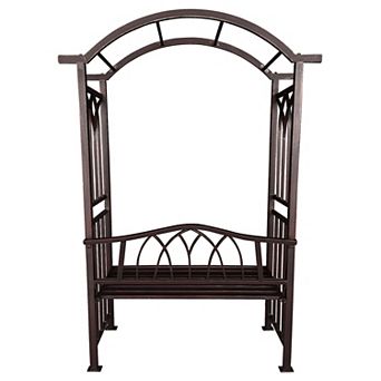 Oakland Living Garden Arbor Arch with 2-Seater Bench