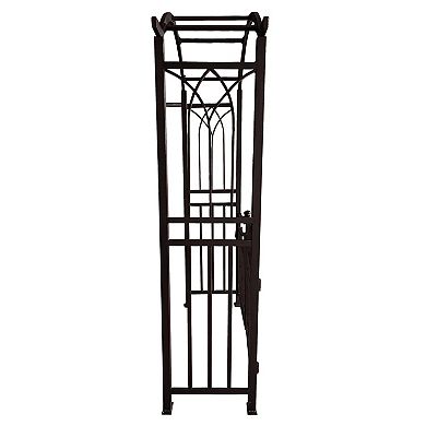 Oakland Living Aluminum Garden Arbor Arch with Gate Outdoor Decor