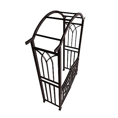 Oakland Living Aluminum Garden Arbor Arch with Gate Outdoor Decor