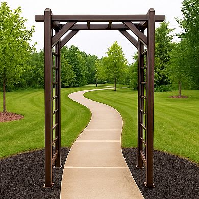 Oakland Living Modern Aluminum Garden Arbor Arch Outdoor Decor