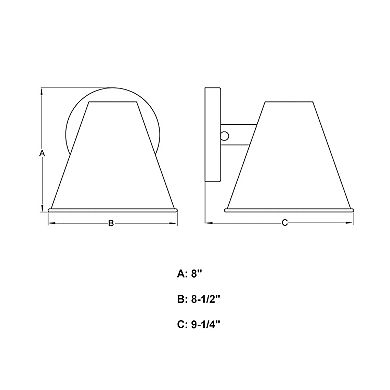Smith 1 Light Textured Black Contemporary Indoor-Outdoor Wall Sconce Metal Shade