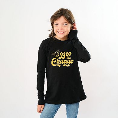 SmileyWorld Bee the Change - Youth Long Sleeve Graphic T-Shirt
