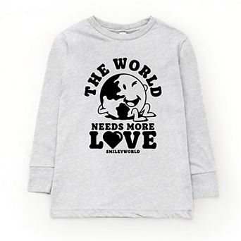 The Juniper Shop SmileyWorld The World Needs More Love Youth Long Sleeve Tee