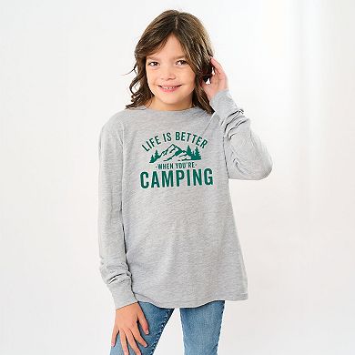 The Juniper Shop Life Is Better When You're Camping Youth Long Sleeve Tee