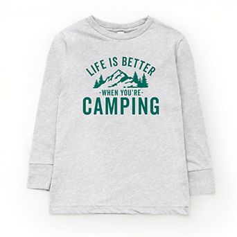 The Juniper Shop Life Is Better When You're Camping Youth Long Sleeve Tee