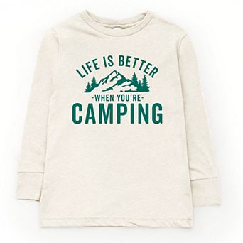 The Juniper Shop Life Is Better When You're Camping Youth Long Sleeve Tee