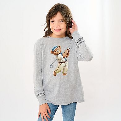 The Juniper Shop Watercolor Golf Bear Youth Long Sleeve Tee