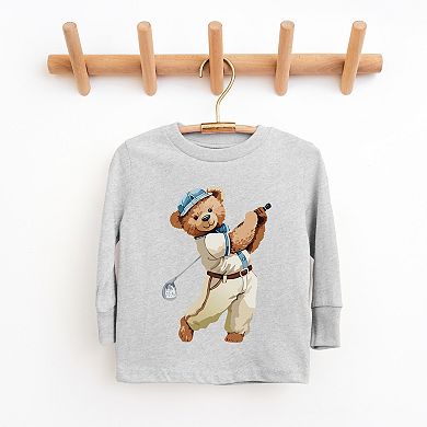 The Juniper Shop Watercolor Golf Bear Youth Long Sleeve Tee