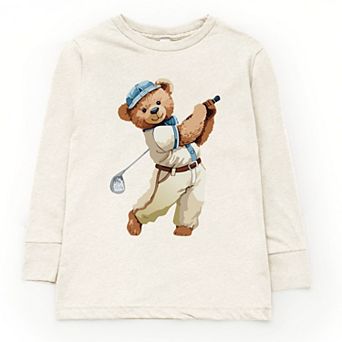 The Juniper Shop Watercolor Golf Bear Youth Long Sleeve Tee
