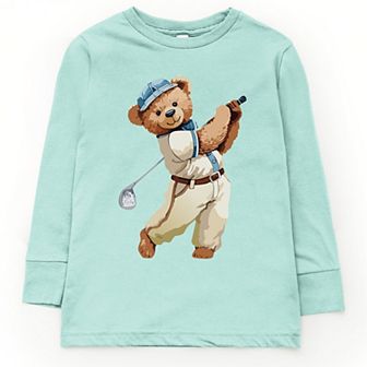 The Juniper Shop Watercolor Golf Bear Youth Long Sleeve Tee