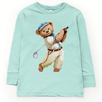 The Juniper Shop Watercolor Golf Bear Youth Long Sleeve Tee