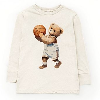 The Juniper Shop Watercolor Basketball Bear Youth Long Sleeve Tee