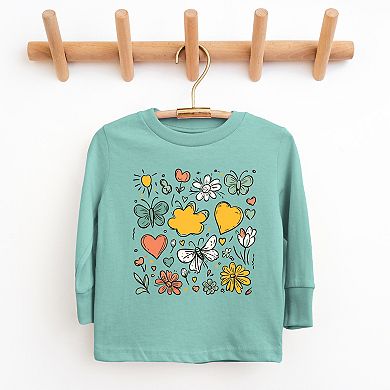 The Juniper Shop Flowers and Butterflies Youth Long Sleeve Tee