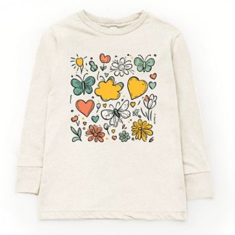 The Juniper Shop Flowers and Butterflies Youth Long Sleeve Tee