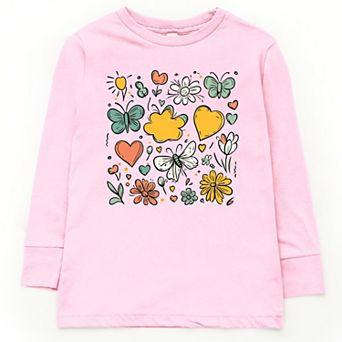 The Juniper Shop Flowers and Butterflies Youth Long Sleeve Tee