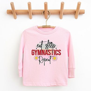 The Juniper Shop Eat Sleep Gymnastics Repeat Youth Long Sleeve Tee