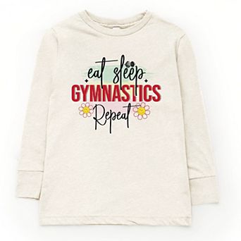The Juniper Shop Eat Sleep Gymnastics Repeat Youth Long Sleeve Tee