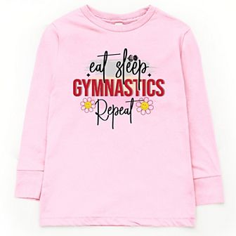 The Juniper Shop Eat Sleep Gymnastics Repeat Youth Long Sleeve Tee