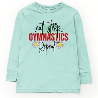 The Juniper Shop Eat Sleep Gymnastics Repeat Youth Long Sleeve Tee