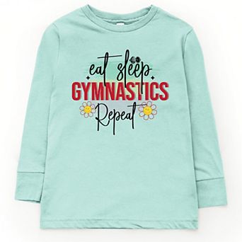 The Juniper Shop Eat Sleep Gymnastics Repeat Youth Long Sleeve Tee
