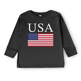The Juniper Shop USA Flag Solid Youth Long Sleeve Tee