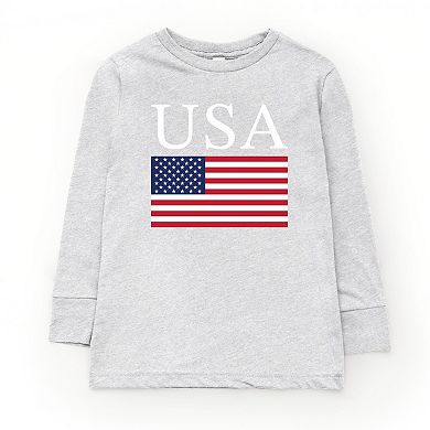 The Juniper Shop USA Flag Solid Youth Long Sleeve Tee