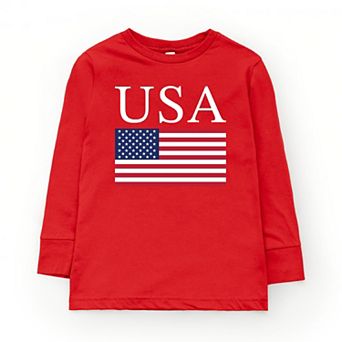 The Juniper Shop USA Flag Solid Youth Long Sleeve Tee
