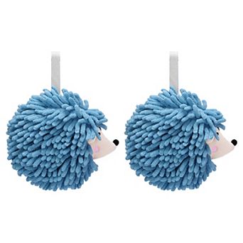 Fuzzy Ball Hand Towels 2 pc Soft Absorbent Chenille Towels Cute Cartoon Decorative Hand Towel 7"x7"