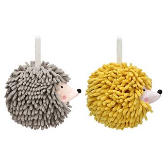 Fuzzy Ball Hand Towels 2 pc Soft Absorbent Chenille Towels Cute Cartoon Decorative Hand Towel 7"x7"