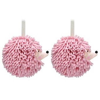 Fuzzy Ball Hand Towels 2 pc Soft Absorbent Chenille Towels Cute Cartoon Decorative Hand Towel 7"x7"