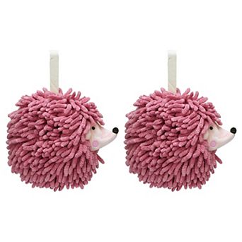 Fuzzy Ball Hand Towels 2 pc Soft Absorbent Chenille Towels Cute Cartoon Decorative Hand Towel 7"x7"