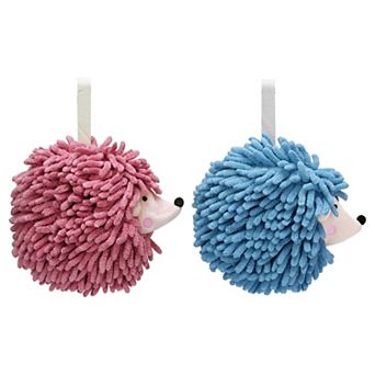 Fuzzy Ball Hand Towels 2 pc Soft Absorbent Chenille Towels Cute Cartoon Decorative Hand Towel 7"x7"
