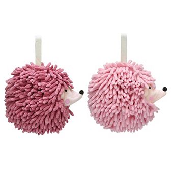 Fuzzy Ball Hand Towels 2 pc Soft Absorbent Chenille Towels Cute Cartoon Decorative Hand Towel 7"x7"