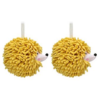 Fuzzy Ball Hand Towels 2 pc Soft Absorbent Chenille Towels Cute Cartoon Decorative Hand Towel 7"x7"
