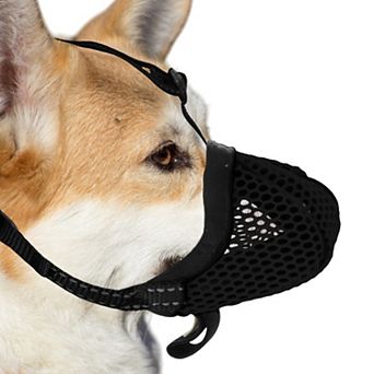 Muzzle for Small Dog, Breathable Muzzle, Reflective Adjustable Basket Muzzle w Air Mesh 4.88"-6.18"