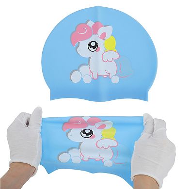 Silicone Cartoon Horse Swim Cap for Child 1 Pc