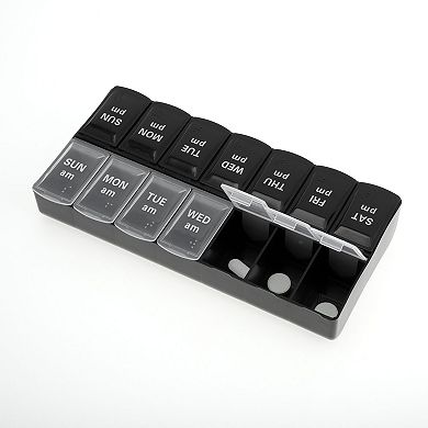 14 Grids Double Row Pill Box for Travel 1 Pc