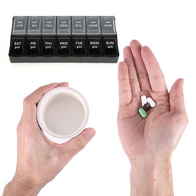 14 Grids Double Row Pill Box for Travel 1 Pc