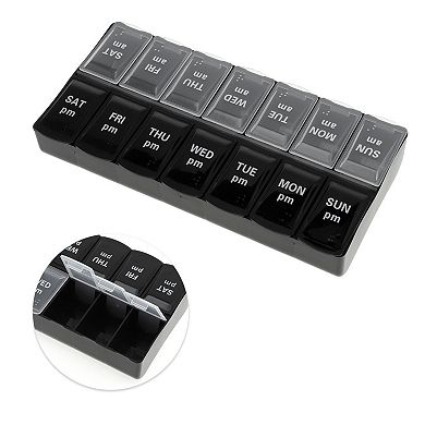 14 Grids Double Row Pill Box for Travel 1 Pc