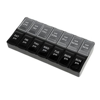 14 Grids Double Row Pill Box for Travel 1 pc