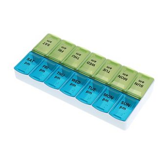 14 Grids Double Row Pill Box for Travel 1 pc