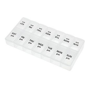 14 Grids Double Row Pill Box for Travel 1 pc