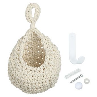 Mini Size Teardrop Home Decor Storage Hand-Woven Wall Hanging Basket for Potato Vegetable