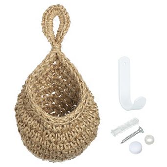 Mini Size Teardrop Home Decor Storage Hand-Woven Wall Hanging Basket for Potato Vegetable