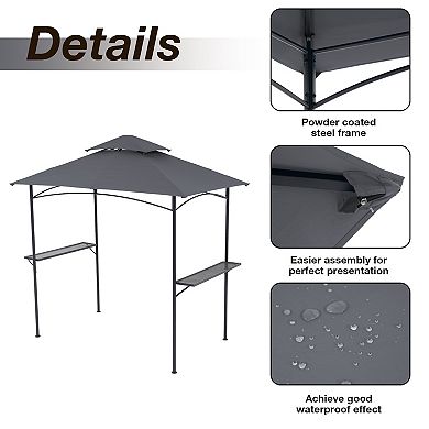 Grill Gazebo 8’x 5’ Outdoor Patio Backyard BBQ Grill Shelter