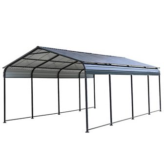 Metal Carport, 12X20 FT Heavy Duty Carport Canopy with Steel Roof and Frame