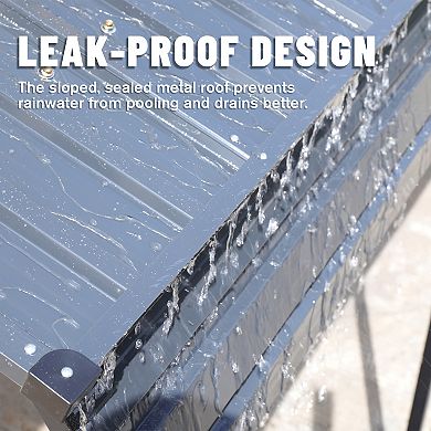 Metal Carport, 12X20 FT Heavy Duty Carport Canopy with Steel Roof and Frame