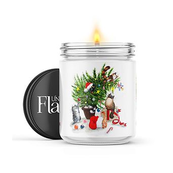 Christmas Tree Kittens 22-oz Candle Jar - Sea Salt & Peony