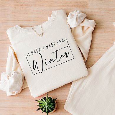 Simply Sage Market I Wasn't Made For Winter With Border Lightweight Garment Dyed Sweatshirt