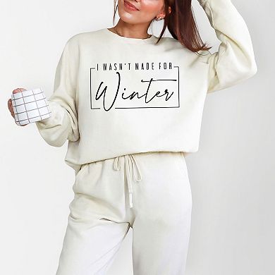 Simply Sage Market I Wasn't Made For Winter With Border Lightweight Garment Dyed Sweatshirt